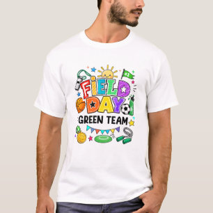 Camiseta Día de Campo Equipo Verde Divertido Para Niños Pro