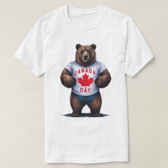 Camiseta Día de Canadá del Oso Grizzly (Diseño del anverso)