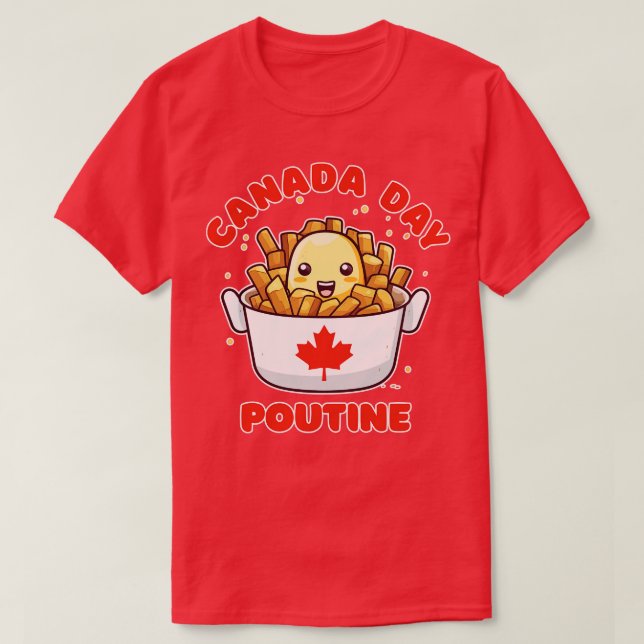 Camiseta Día de Canadá Funny Kawaii Poutine (Diseño del anverso)