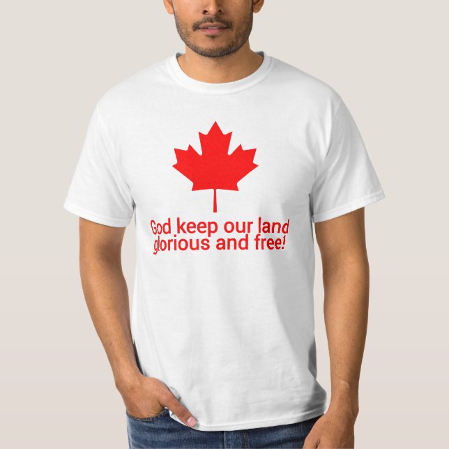 Camiseta Día de Canadá | Hoja de arce | Dios guarde nuestra (Anverso)