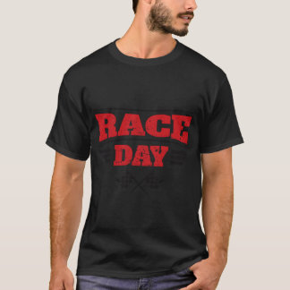 Camiseta Día de Carrera Automovilismo Bandera a Cuadros ret