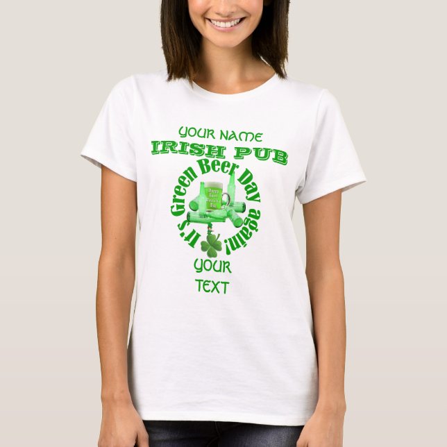 Camiseta Día de cerveza verde divertido St Patrick's (Anverso)