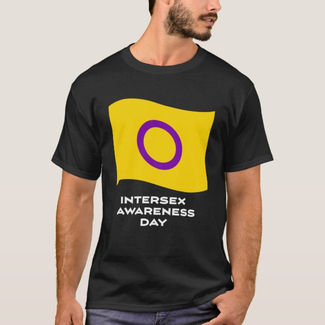 Camiseta Día de Conciencia Intersexual con Bandera Intersex (Anverso)