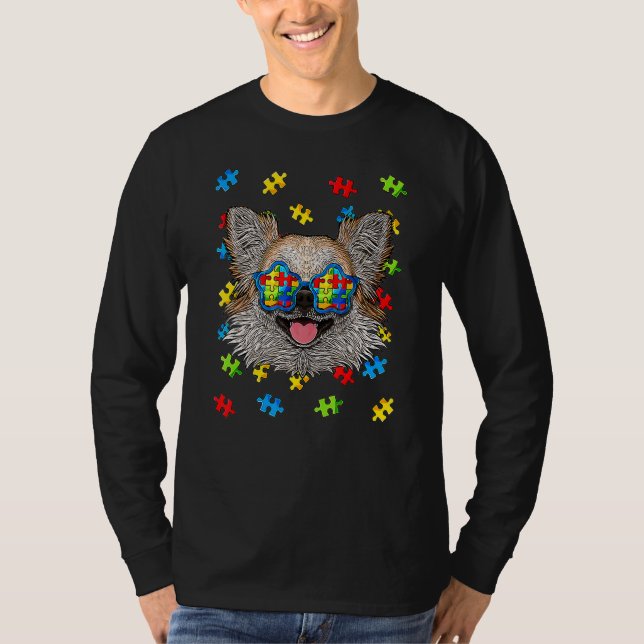 Camiseta Día de Conciencia sobre el Autismo Chihuahua Puzzl (Anverso)