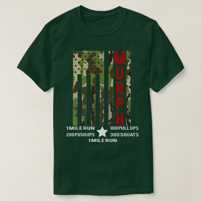 Camiseta Día de Conmemoración del Desafío Murph WOD Camo Gy (Diseño del anverso)