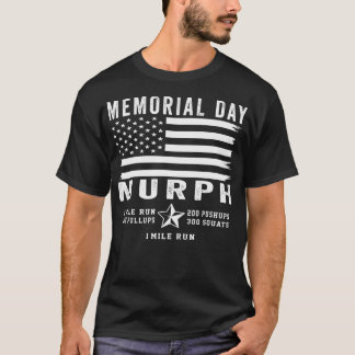 Camiseta Día de Conmemoración del Reto Murph Gym Bandera de