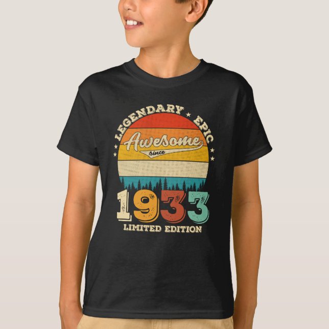 Camiseta Día de cumpleaños 1933: 92d impresionante regalo d (Anverso)