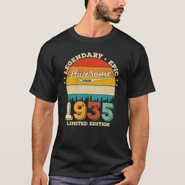 Camiseta Día de cumpleaños 1935: 90 años impresionante rega (Anverso)
