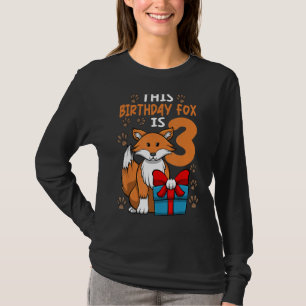 Camiseta Día de Cumpleaños de Fox 3 Fiesta Chica Animal