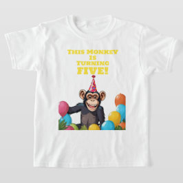 Camiseta Día de cumpleaños de la jungla salvaje de Chimpanz