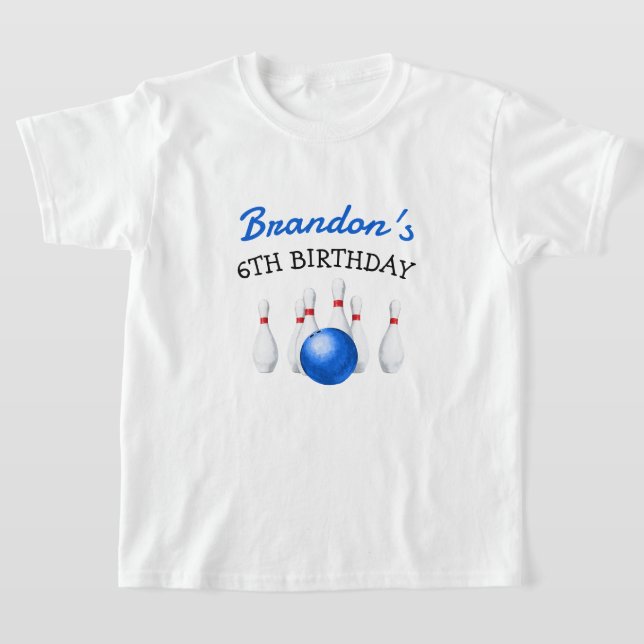 Camiseta Día de cumpleaños de los niños del bolos divertido (Distribución)