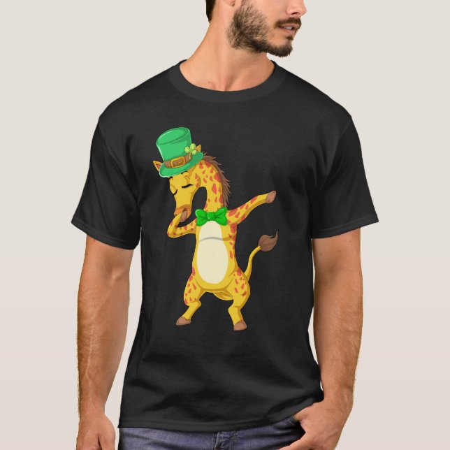 Camiseta día de dabbing giraffe st patricks (Anverso)
