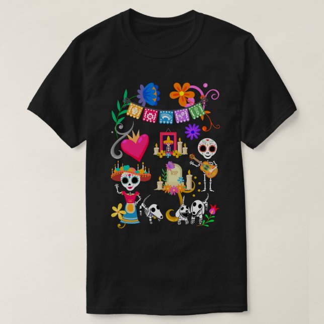 Camiseta Día de Dachshund de la Fiesta Muerta (Diseño del anverso)
