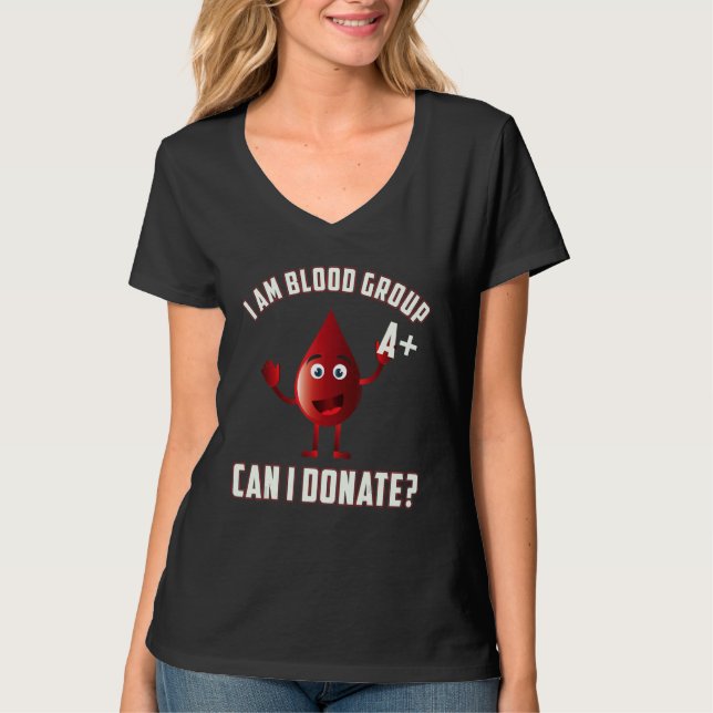 Camiseta Día de donación de sangre del grupo sanguíneo A po (Anverso)