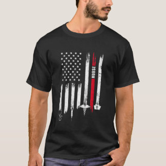 Camiseta Día de Enfermería de Bandera Americana