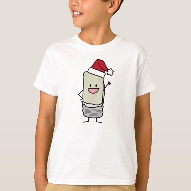 Camiseta Día de fiesta del gorra de Santa del hola del (Anverso)