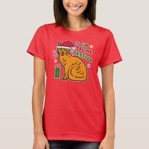 Camiseta Día de fiesta festivo felino del retruécano del