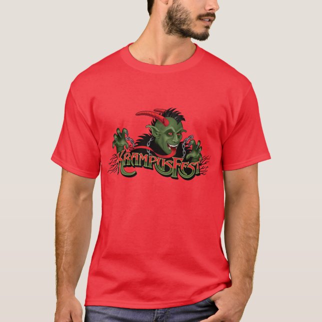 Camiseta Día de fiesta festivo Krampus (rojo T) (Anverso)