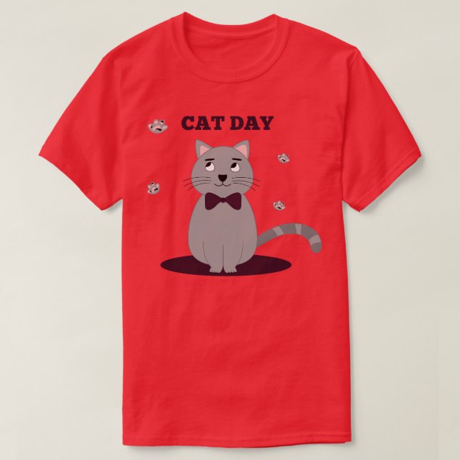 Camiseta Dia De Gato Gracioso Y Aburrido (Diseño del anverso)