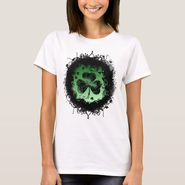 Camiseta Día de Grunge-gótico St. Patrick Shamrock (Anverso)