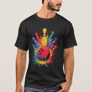 Camiseta Día de juego de bolos colorido bolera lindo Colors