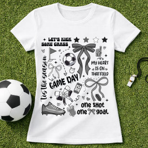 Camiseta Día de juego de fútbol lindo arco coqueto collage