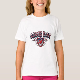 Camiseta Día de Juego Fútbol Americano Escudo Patriótico De