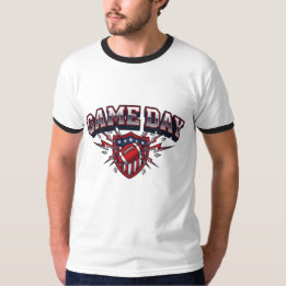 Camiseta Día de Juego Fútbol Americano Escudo Patriótico De