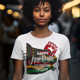 Camiseta DÍA DE JUNETEENTH 1865 Bandera Celebrando la Liber