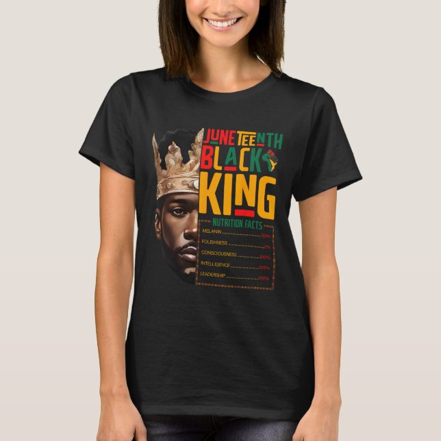 Camiseta Día de Juneteenth Orgullo del Rey Negro Hechos Nut (Anverso)
