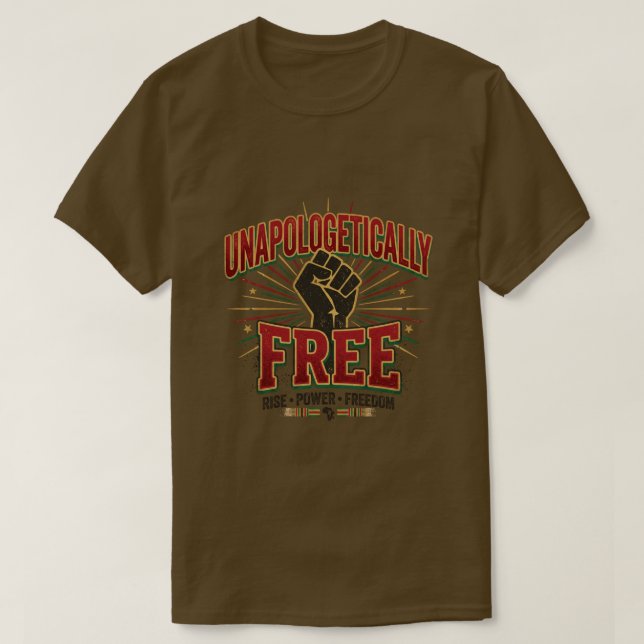 Camiseta Día de Juneteenth sin disculpas (Diseño del anverso)