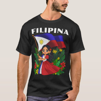 Camiseta Día de la Bandera de Filipinas Chica Filipina