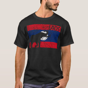 Camiseta Día de la bandera de Laos Orgulloso elefante salva