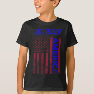 Camiseta Día De La Bandera Estadounidense 4 De Julio Feliz 