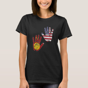 Camiseta Día de la Bandera Hmong Miao Orgullosas Manos Amer