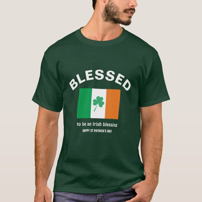 Camiseta Día de la bandera irlandesa bendecida (Anverso)