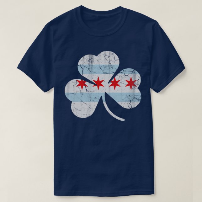 Camiseta Día de la Bandera Irlandesa de Chicago Shamrock St (Diseño del anverso)