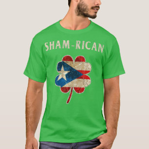 Camiseta Día de la Bandera Shamrock irlandesa Boricua