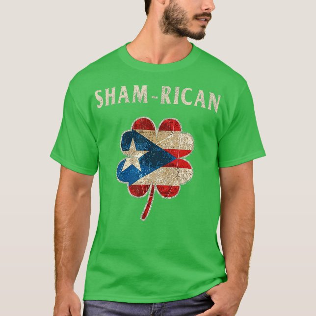 Camiseta Día de la Bandera Shamrock irlandesa Boricua (Anverso)