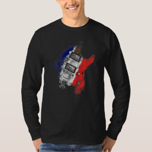 Camiseta Día de la Bastilla Bandera Francesa Guitarista de 