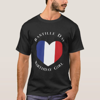 Camiseta Día De La Bastilla Chica De Cumpleaños 14 De Julio