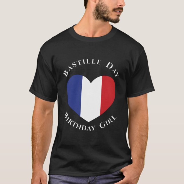 Camiseta Día De La Bastilla Chica De Cumpleaños 14 De Julio (Anverso)