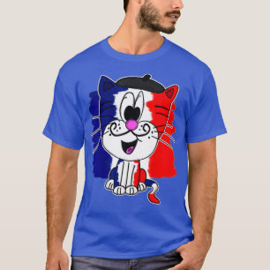 Camiseta Día de la Bastilla Feliz 14 de Julio Gato Bandera 