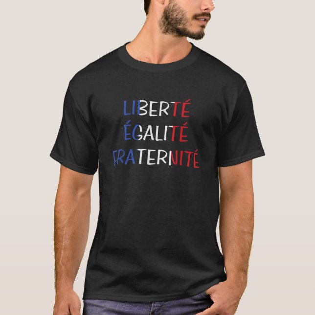 Camiseta Día de la Bastilla Liberte Egalite Fraternita para (Anverso)