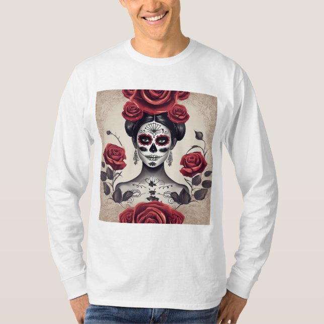 Camiseta Día de la Belleza Muerta con Rosas (Anverso)