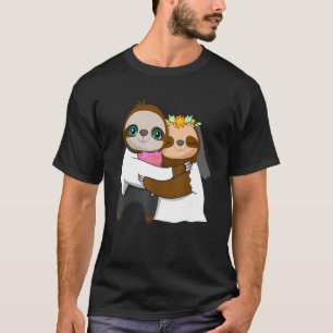 Camiseta Día de la Boda Casada Sloth Whisperer Herbivore