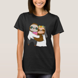 Camiseta Día de la Boda Casada Sloth Whisperer Herbivore