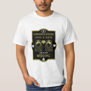 Camiseta Día de la boda de Chicas homosexuales