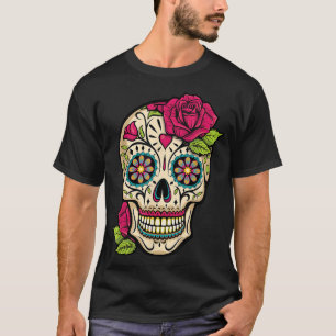 Camiseta Día de la Calavera Azucarera del Día Muerto de Los