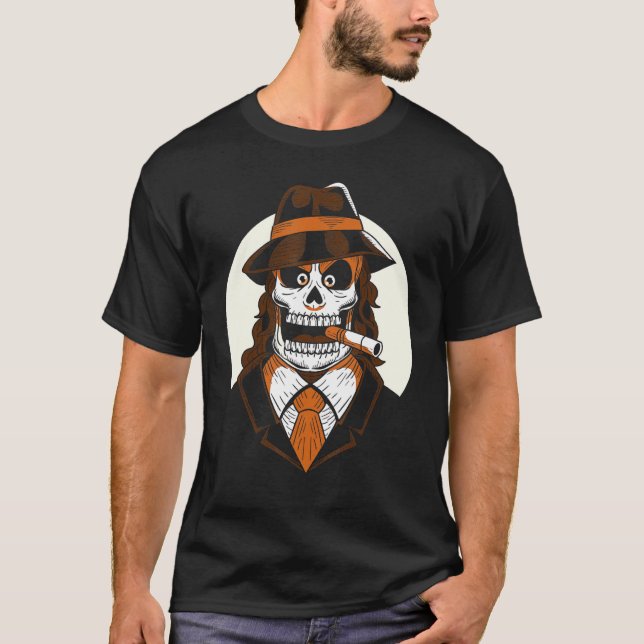 Camiseta Día De La Calavera De La Mafia De La Muerte Hallow (Anverso)